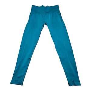 Teal Leggings Full-Length Elastic Waistband